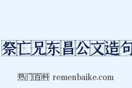 祭亡兄东昌公文造句是什么意思的图片